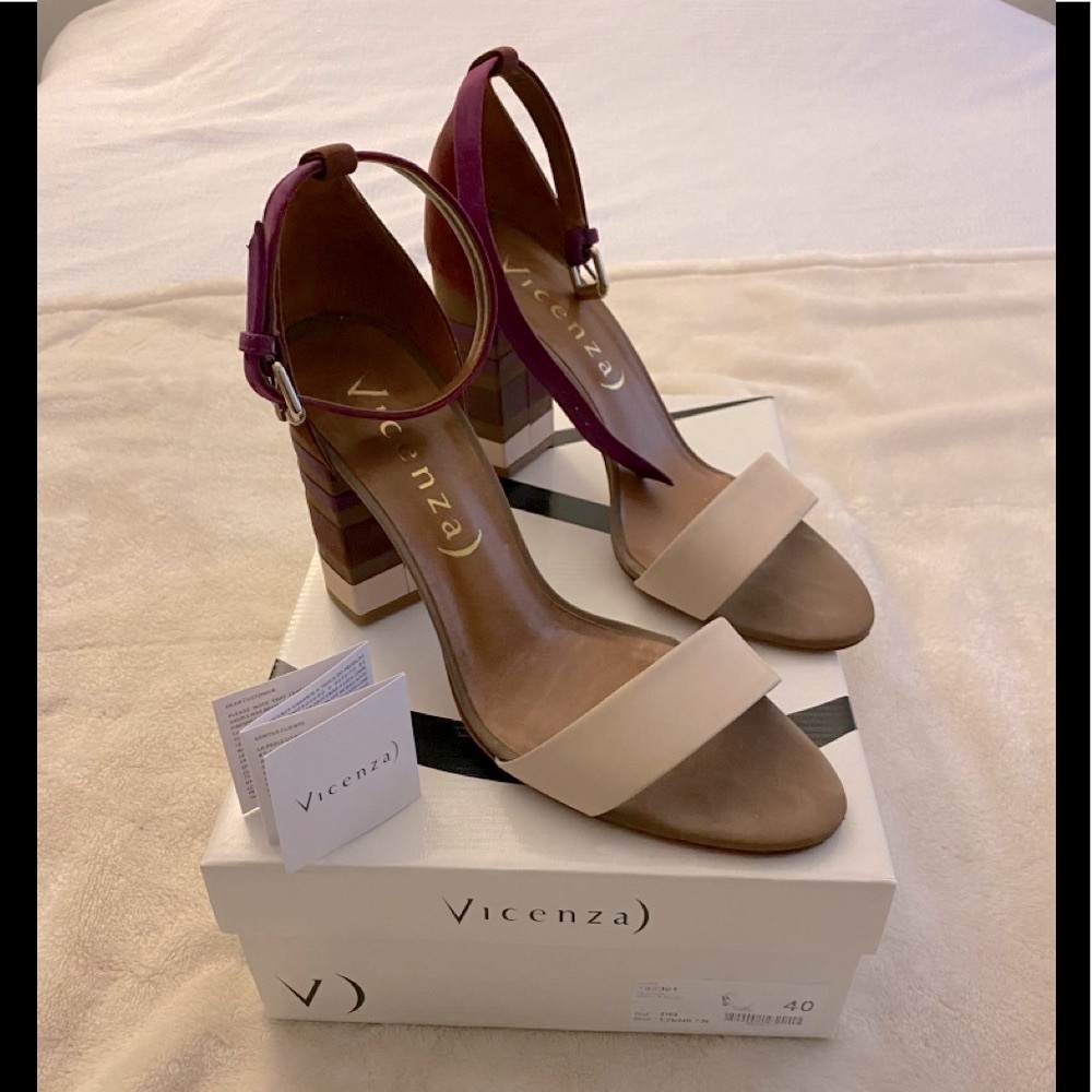 Vicenza Italian Block Heels Sandals